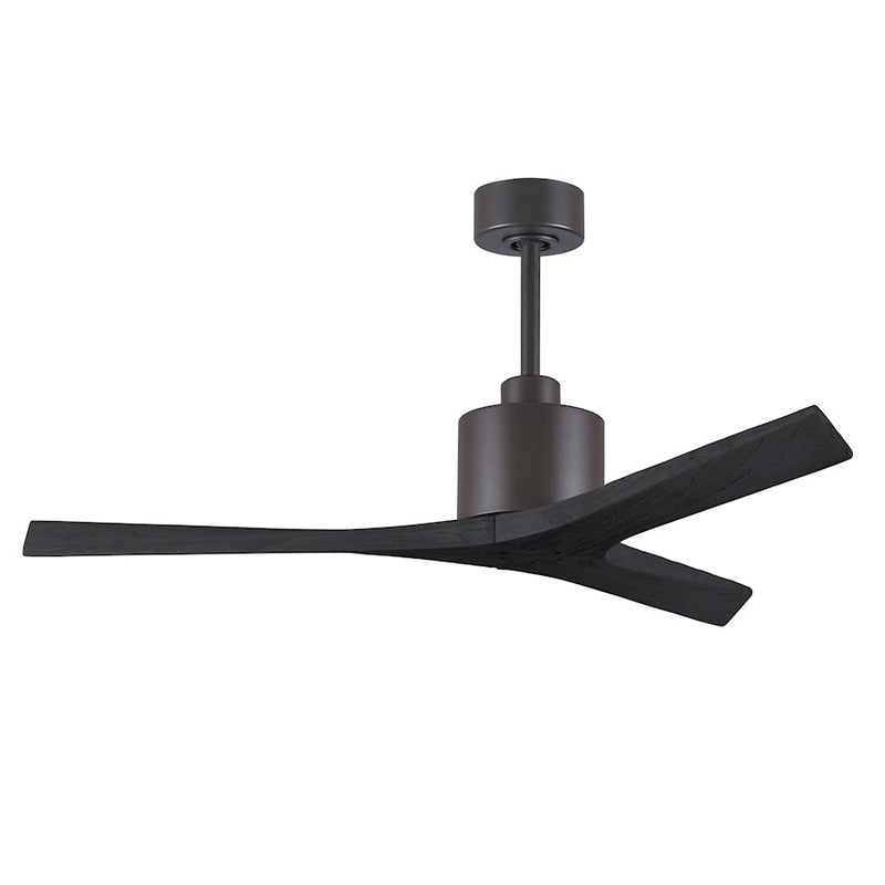 Matthews Fans Mollywood 52in 3-Blade Ceiling Fan | Contemporary Textured Bronze and Matte Black Solid Wood | Living Room | Model MW-TB-BK-52