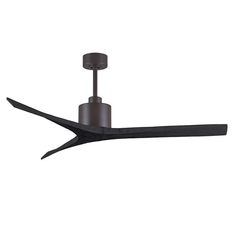 Matthews Fans Mollywood 60in 3-Blade Ceiling Fan | Contemporary Textured Bronze and Matte Black Solid Wood | Living Room | Model MW-TB-BK-60