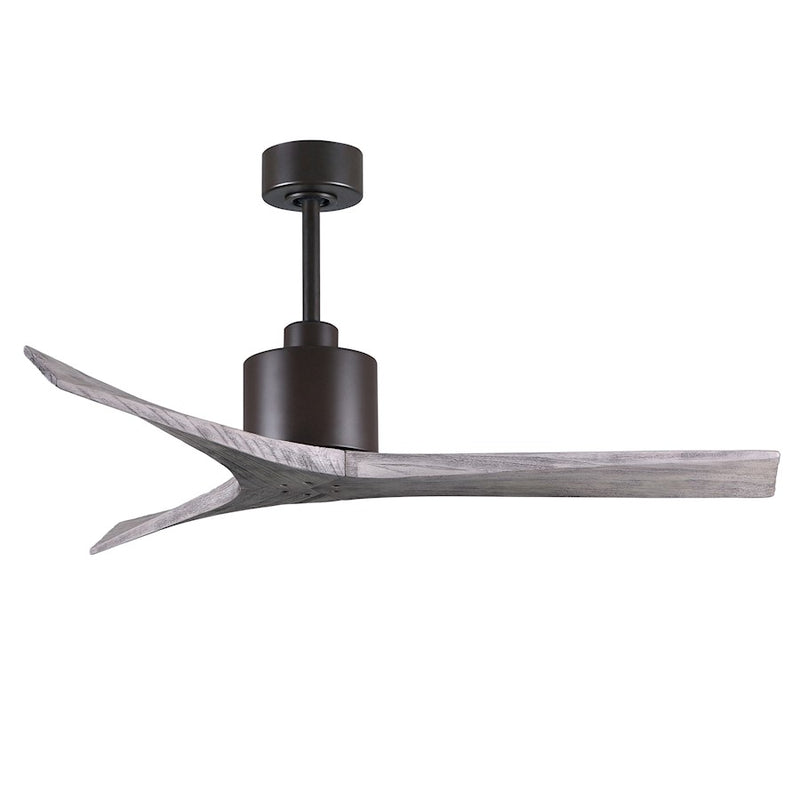 Matthews Fans Mollywood 52in 3-Blade Ceiling Fan | Contemporary Textured Bronze and Barnwood Solid Wood | Living Room & Bedroom | Model MW-TB-BW-52