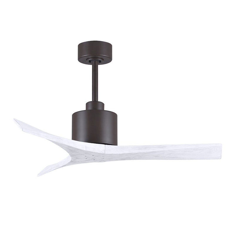 Matthews Fans Mollywood 42in 3-Blade Ceiling Fan | Contemporary Textured Bronze and Matte White Solid Wood | Bedroom & Covered | Model MW-TB-MWH-42