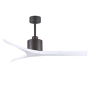 Matthews Fans Mollywood 52in 3-Blade Ceiling Fan | Contemporary Textured Bronze and Matte White Solid Wood | Living Room | Model MW-TB-MWH-52