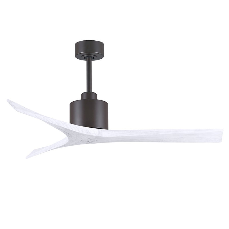 Matthews Fans Mollywood 52in 3-Blade Ceiling Fan | Contemporary Textured Bronze and Matte White Solid Wood | Living Room | Model MW-TB-MWH-52