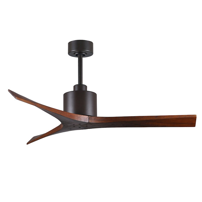 Matthews Fans Mollywood 52in 3-Blade Ceiling Fan | Contemporary Textured Bronze and Walnut Wood Blades | Living Room & Bedroom | Model MW-TB-WA-52