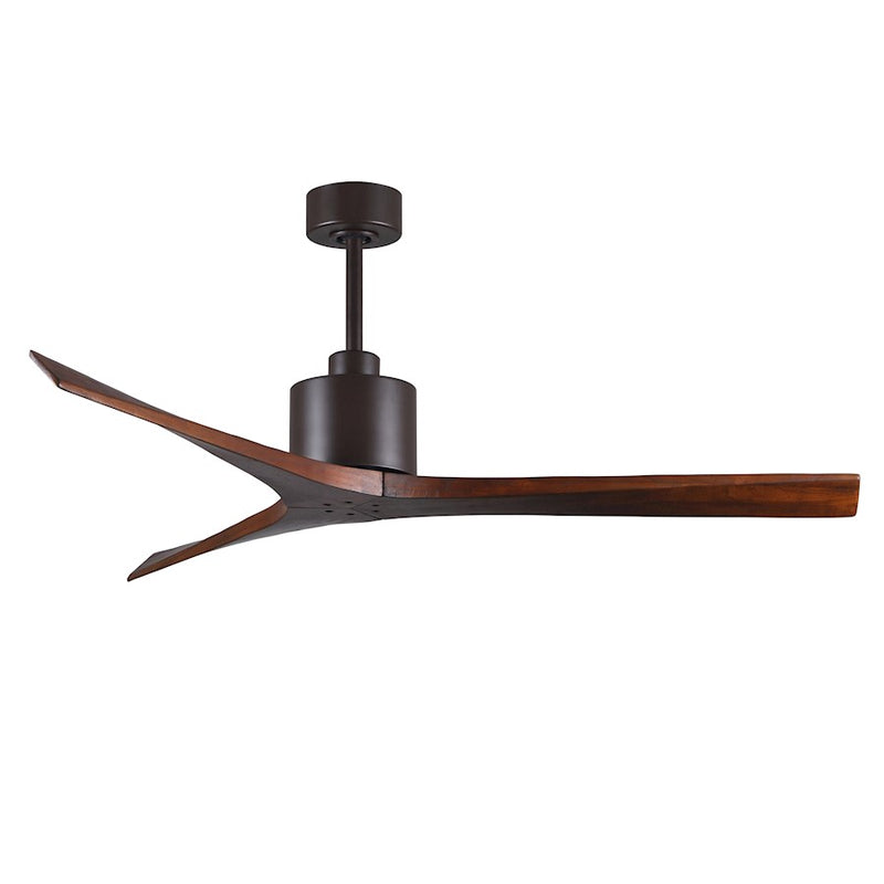 Matthews Fans Mollywood 60in 3-Blade Ceiling Fan | Contemporary Textured Bronze and Walnut Wood Blades | Living Room & Bedroom | Model MW-TB-WA-60