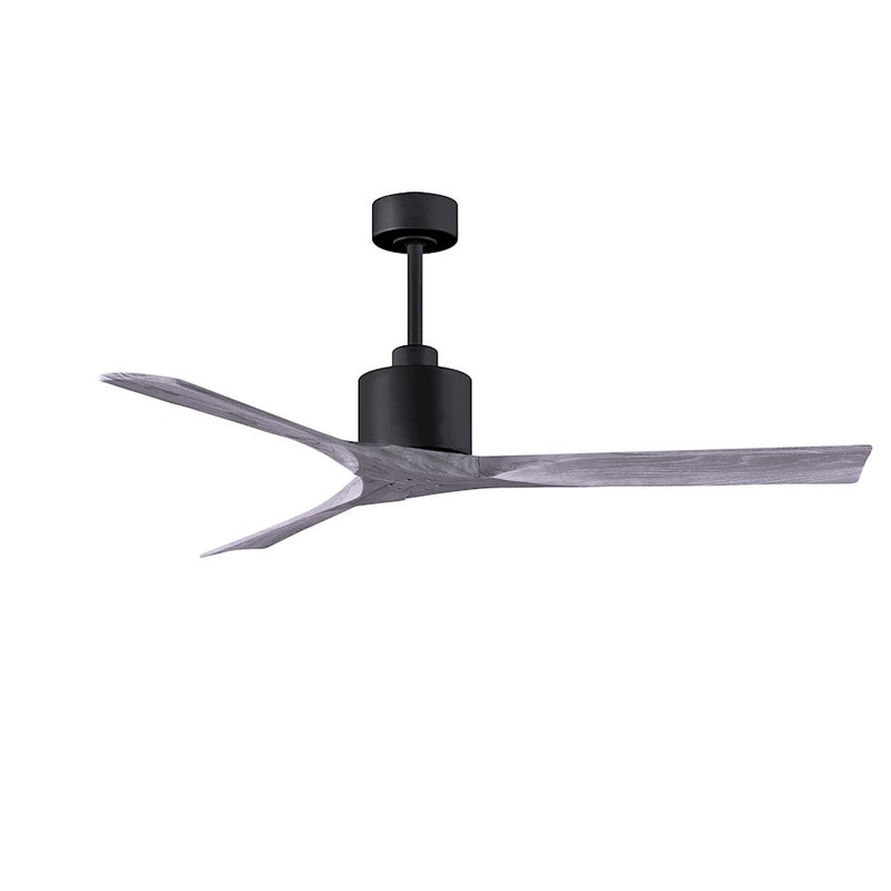 Matthews Nan 60in 3-Blade Ceiling Fan | Contemporary Textured Bronze and Walnut Wood | Great Room & Covered Patio | Model NK-TB-WA-60