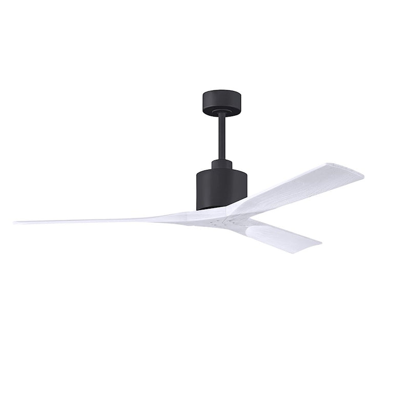 Matthews Nan 60in 3-Blade Ceiling Fan | Contemporary Textured Bronze and Walnut Wood | Great Room & Covered Patio | Model NK-TB-WA-60