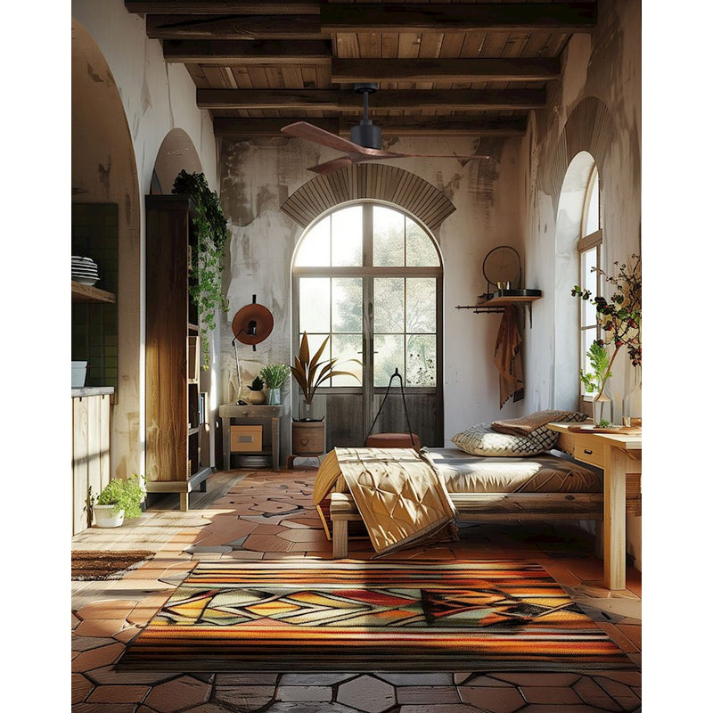 Matthews Nan 52in 3-Blade Ceiling Fan | Contemporary Textured Bronze and Walnut Wood | Living Room & Covered Patio | Model NK-TB-WA-52