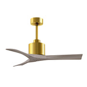 Matthews Fans Nan 42in 3-Blade Ceiling Fan | Contemporary Brushed Brass and Gray Ash Solid Wood | Bedroom & Office | Model NK-BRBR-GA-42