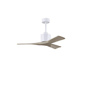 Matthews Fans Nan 42in 3-Blade Ceiling Fan | Contemporary Matte White and Gray Ash Solid Wood | Bedroom & Living Room | Model NK-MWH-GA-42