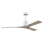 Matthews Fans Nan 60in 3-Blade Ceiling Fan | Contemporary Matte White and Gray Ash Solid Wood | Living Room & Great Room | Model NK-MWH-GA-60