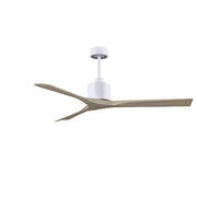 Matthews Fans Nan 60in 3-Blade Ceiling Fan | Contemporary Matte White and Gray Ash Solid Wood | Living Room & Great Room | Model NK-MWH-GA-60