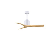 Matthews Fans Nan 42in 3-Blade Ceiling Fan | Contemporary Matte White and Light Maple Solid Wood | Bedroom & Living Room | Model NK-MWH-LM-42