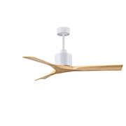 Matthews Fans Nan 52in 3-Blade Ceiling Fan | Matte White and Light MapleTone Solid Wood Blades | Living Room & Bedroom | Model NK-MWH-LM-52
