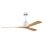 Matthews Fans Nan 60in 3-Blade Ceiling Fan | Matte White and Light MapleTone Solid Wood Blades | Living Room & Great Room | Model NK-MWH-LM-60