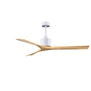 Matthews Fans Nan 60in 3-Blade Ceiling Fan | Matte White and Light MapleTone Solid Wood Blades | Living Room & Great Room | Model NK-MWH-LM-60