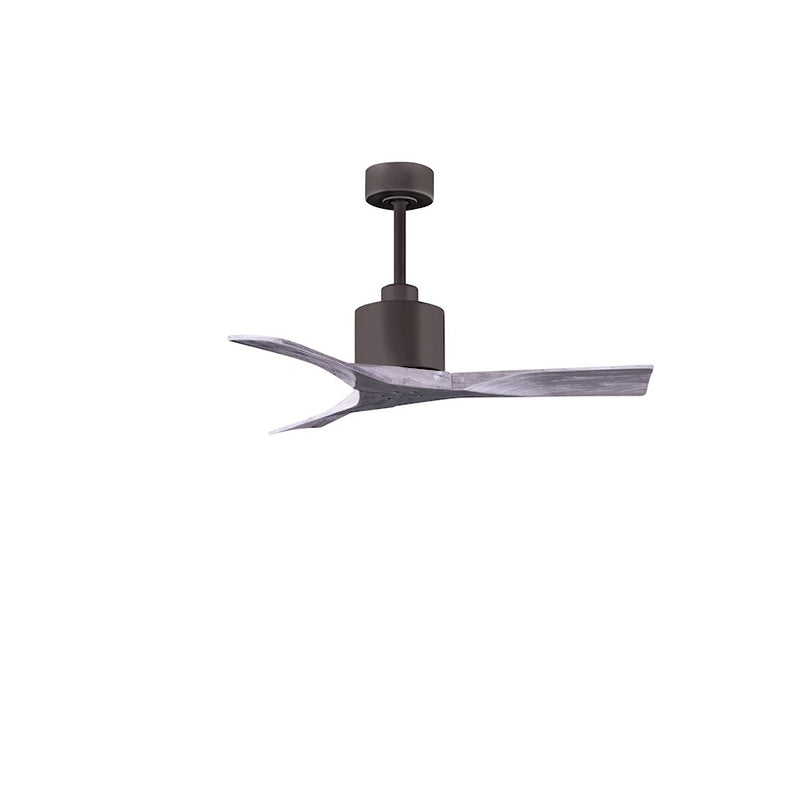 Matthews Fans Nan 42in 3-Blade Ceiling Fan | Contemporary Textured Bronze and Walnut Solid Wood | Bedroom & Living Room | Model NK-TB-WA-42