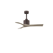 Matthews Fan Co. Nan 42in 3-Blade Ceiling Fan | Textured Bronze and Gray Ash Solid Wood Blades | Bedroom & Home Office | Model NK-TB-GA-42