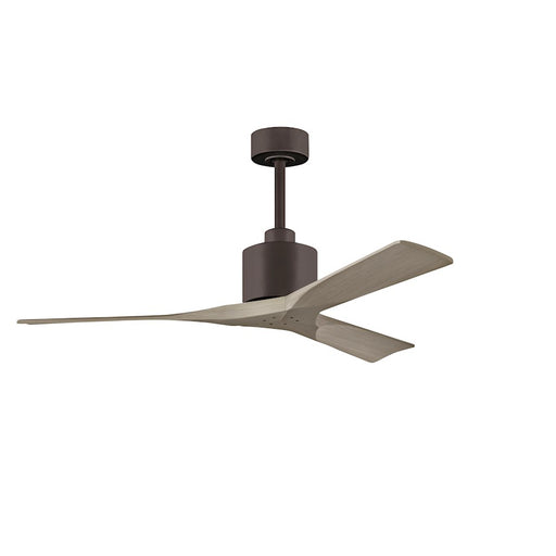 Matthews Fan Co. Nan 52in 3-Blade Ceiling Fan | Textured Bronze and Gray Ash Solid Wood Blades | Living Room & Bedroom | Model NK-TB-GA-52