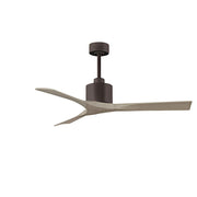 Matthews Fan Co. Nan 52in 3-Blade Ceiling Fan | Textured Bronze and Gray Ash Solid Wood Blades | Living Room & Bedroom | Model NK-TB-GA-52