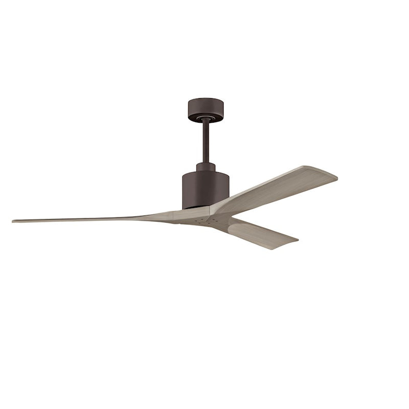Matthews Fans Nan 60in 3-Blade Ceiling Fan | Contemporary Textured Bronze and Gray Ash Solid Wood | Living Room & Bedroom | Model NK-TB-GA-60