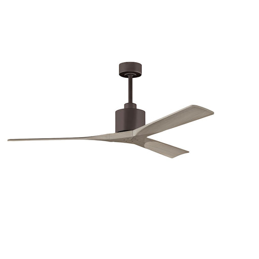 Matthews Fans Nan 60in 3-Blade Ceiling Fan | Contemporary Textured Bronze and Gray Ash Solid Wood | Living Room & Bedroom | Model NK-TB-GA-60