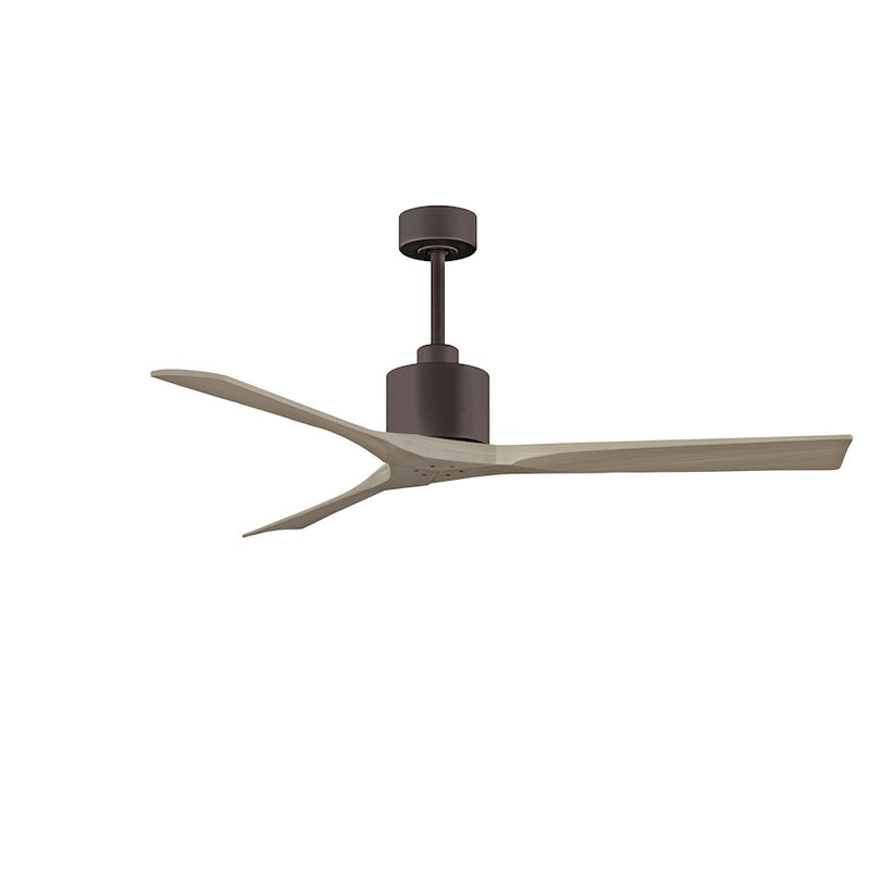 Matthews Fans Nan 60in 3-Blade Ceiling Fan | Contemporary Textured Bronze and Gray Ash Solid Wood | Living Room & Bedroom | Model NK-TB-GA-60