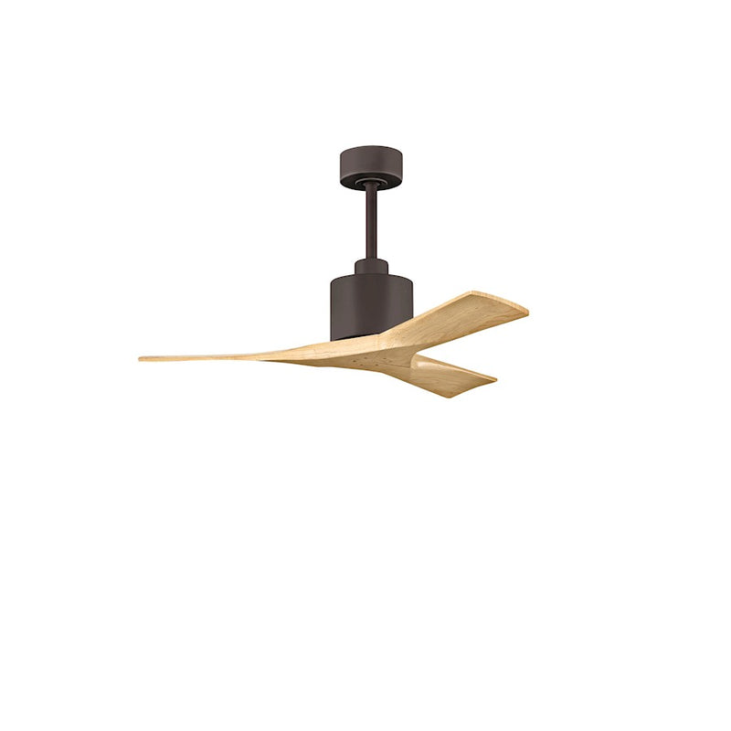 Matthews Fans Nan 42in 3-Blade Ceiling Fan | Contemporary Textured Bronze and Light Maple Solid Wood | Bedroom & Office | Model NK-TB-LM-42