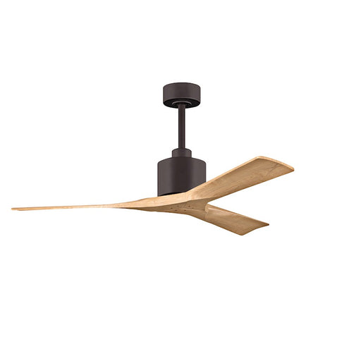 Matthews Fans Nan 52in 3-Blade Ceiling Fan | Contemporary Textured Bronze and Light Maple Solid Wood | Living Room & Bedroom | Model NK-TB-LM-52
