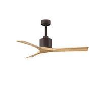 Matthews Fans Nan 52in 3-Blade Ceiling Fan | Contemporary Textured Bronze and Light Maple Solid Wood | Living Room & Bedroom | Model NK-TB-LM-52