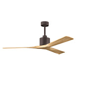 Matthews Fans Nan 60in 3-Blade Ceiling Fan | Contemporary Textured Bronze and Light Maple Solid Wood | Living Room & Bedroom | Model NK-TB-LM-60