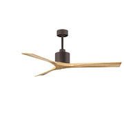 Matthews Fans Nan 60in 3-Blade Ceiling Fan | Contemporary Textured Bronze and Light Maple Solid Wood | Living Room & Bedroom | Model NK-TB-LM-60