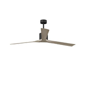 Matthews Fans Nan XL 72in 3-Blade Ceiling Fan | Contemporary Matte Black and Gray Ash Solid Wood Blades | Living Room & Bedroom | Model NKXL-BK-GA-72