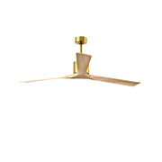 Matthews Fans Nan XL 72in 3-Blade Ceiling Fan | Contemporary Brushed Brass and Light Maple Wood Blades | Living Room & Dining | Model NKXL-BRBR-LM-72