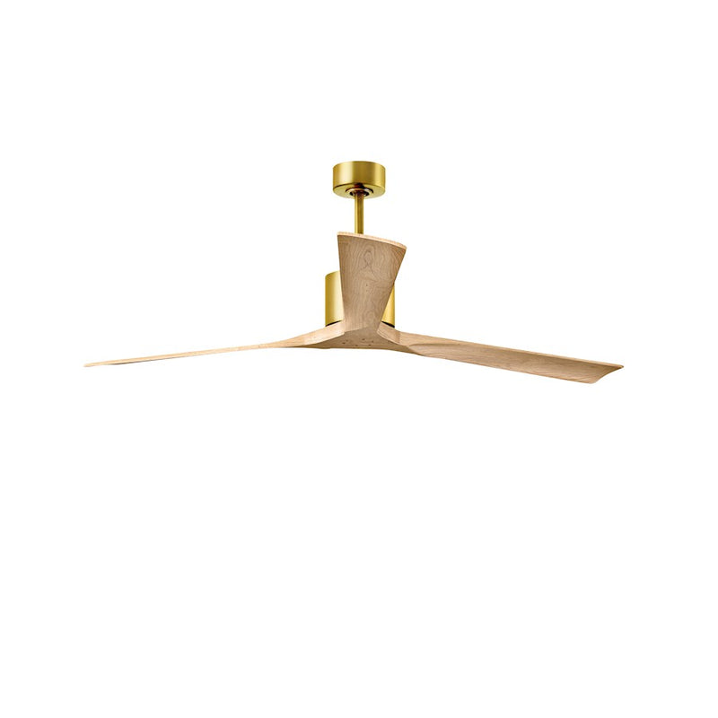 Matthews Fans Nan XL 72in 3-Blade Ceiling Fan | Contemporary Brushed Brass and Light Maple Wood Blades | Living Room & Dining | Model NKXL-BRBR-LM-72