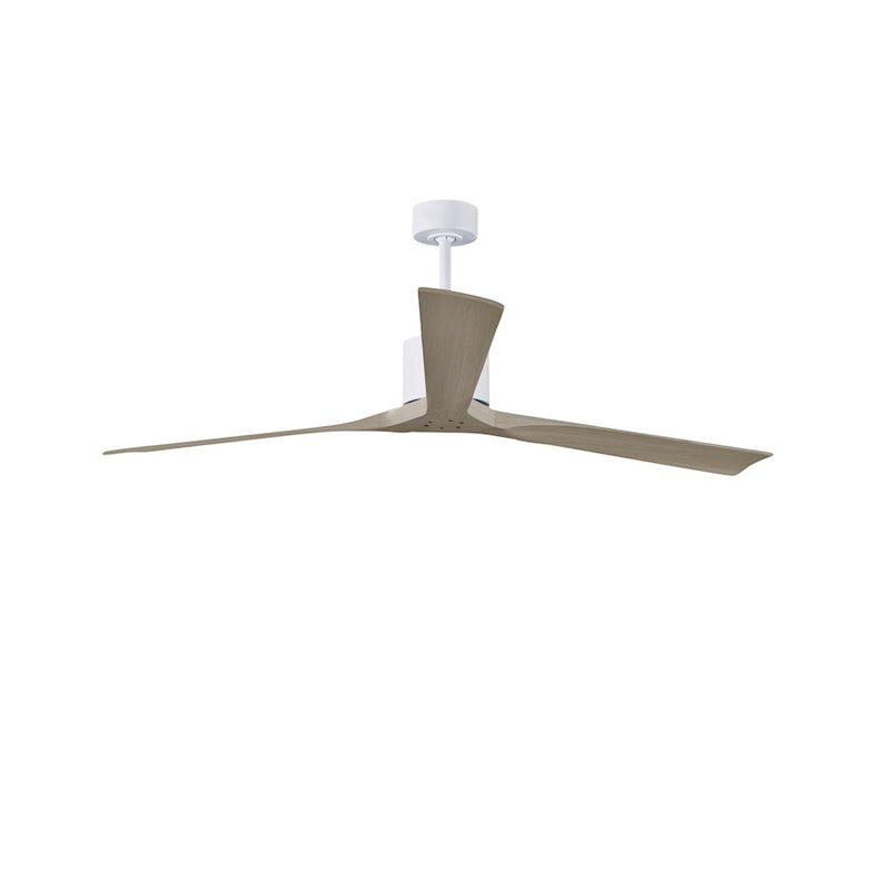 Matthews Fans Nan XL 72in 3-Blade Ceiling Fan | Contemporary Matte White and Gray Ash Solid Wood Blades | Living Room | Model NKXL-MWH-GA-72