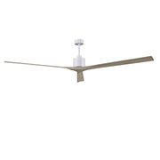 Matthews Fans Nan XL 90in 3-Blade Ceiling Fan | Contemporary Matte White and Gray Ash Solid Wood Blades | Living Room | Model NKXL-MWH-GA-90
