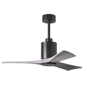 Matthews Fan Patricia 42in 3-Blade Ceiling Fan | Matte Black and Barn Wood Solid Wood Blades | Bedroom & Living Room | Model PA3-BK-BW-42