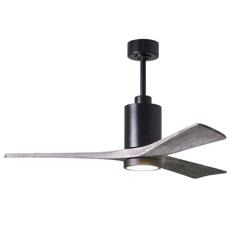 Matthews Fan Patricia 52in 3-Blade Ceiling Fan | Matte Black and Barn Wood Solid Wood Blades | Bedroom & Living Room | Model PA3-BK-BW-52