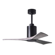 Matthews Fan Patricia 52in 3-Blade Ceiling Fan | Matte Black and Barn Wood Solid Wood Blades | Bedroom & Living Room | Model PA3-BK-BW-52