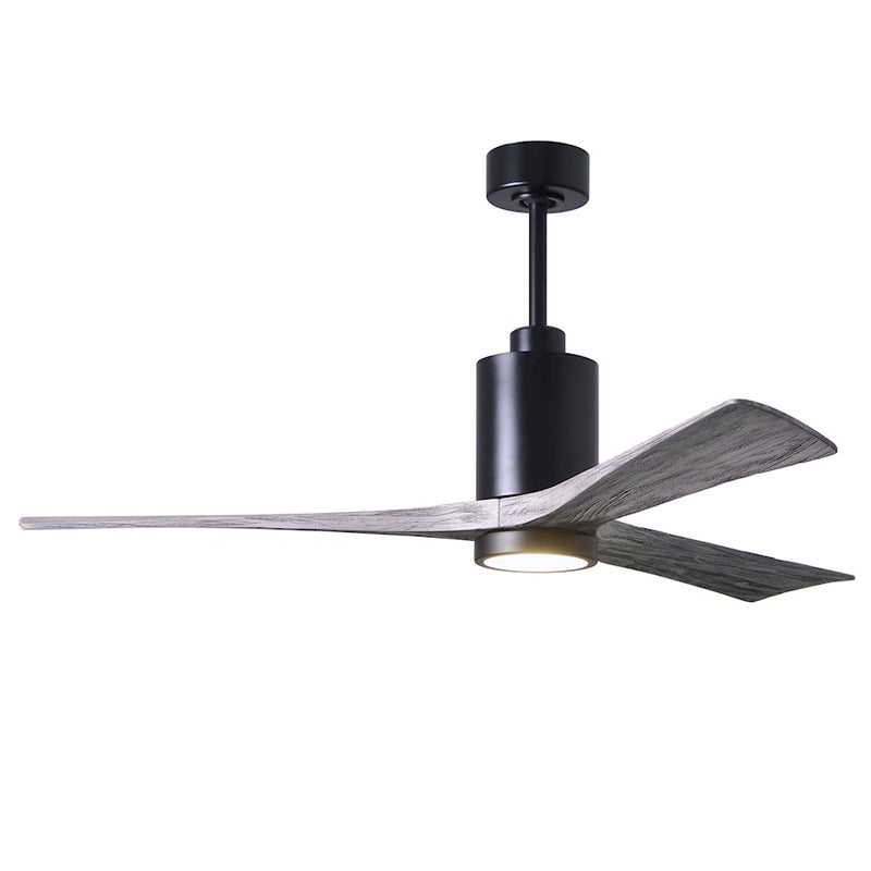 Matthews Fan Patricia 60in 3-Blade Ceiling Fan | Matte Black and Barn Wood Solid Wood Blades | Bedroom & Living Room | Model PA3-BK-BW-60