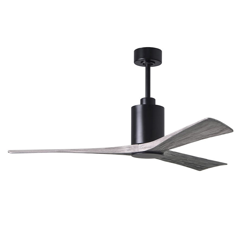 Matthews Fan Patricia 60in 3-Blade Ceiling Fan | Matte Black and Barn Wood Solid Wood Blades | Bedroom & Living Room | Model PA3-BK-BW-60