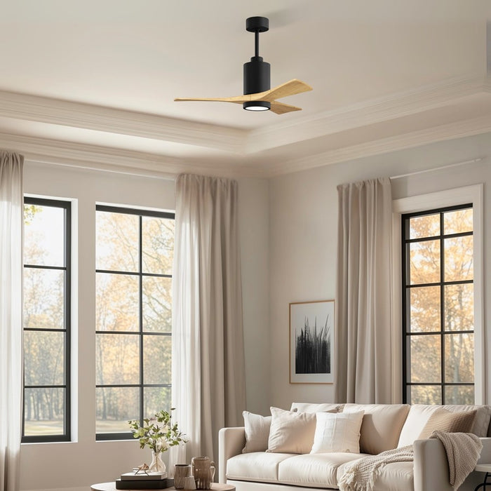 Matthews Fan Patricia-3 42" 3-Blade Ceiling Fan, Matte Black