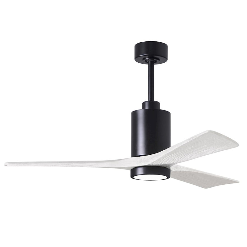 Matthews Fans Patricia 3 52in 3-Blade LED Ceiling Fan | Contemporary Matte Black and Matte White Solid Wood | Living Room | Model PA3-BK-MWH-52
