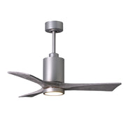 Matthews Fan Patricia 42in 3-Blade Ceiling Fan | Brushed Nickel and Barn Wood | Living Room & Bedroom | 42 x 42 x 12 in | Model PA3-BN-BW-42