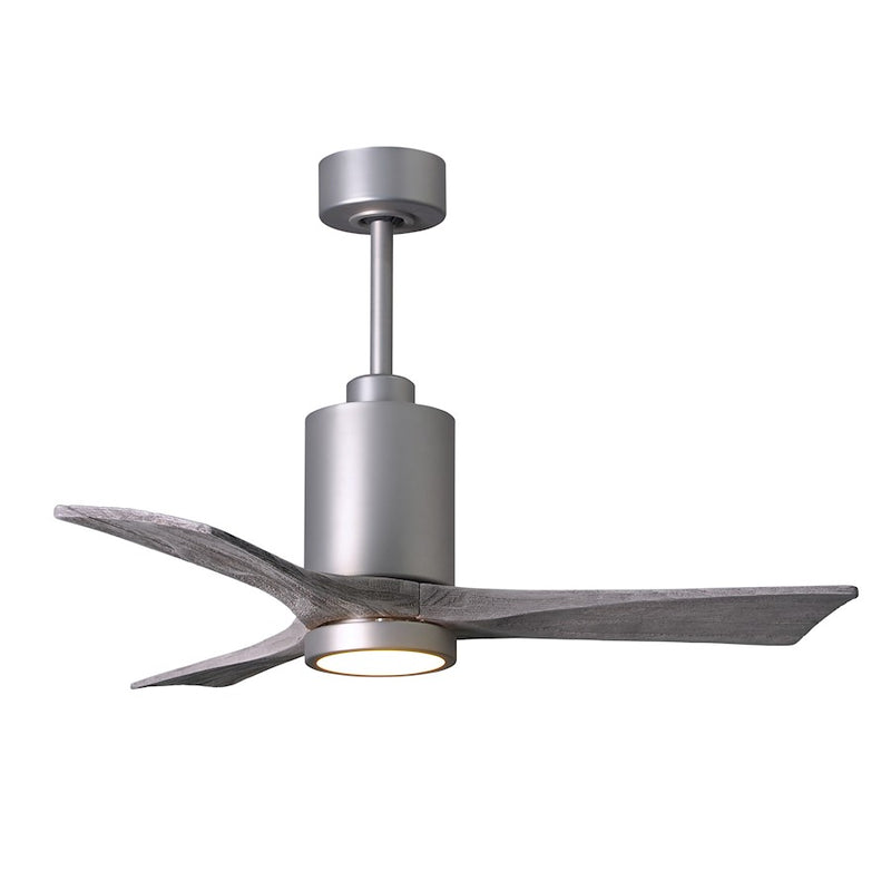 Matthews Fan Patricia 42in 3-Blade Ceiling Fan | Brushed Nickel and Barn Wood | Living Room & Bedroom | 42 x 42 x 12 in | Model PA3-BN-BW-42