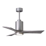 Matthews Fan Patricia 42in 3-Blade Ceiling Fan | Brushed Nickel and Barn Wood | Living Room & Bedroom | 42 x 42 x 12 in | Model PA3-BN-BW-42