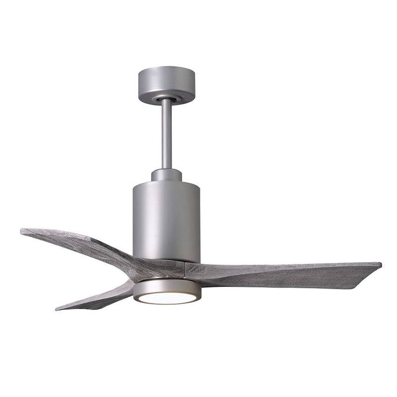 Matthews Fan Patricia 42in 3-Blade Ceiling Fan | Brushed Nickel and Barn Wood | Living Room & Bedroom | 42 x 42 x 12 in | Model PA3-BN-BW-42