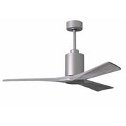 Matthews Fan Patricia 52in 3-Blade Ceiling Fan | Brushed Nickel and Barn Wood Solid Wood Blades | Living Room & Covered Patio | Model PA3-BN-BW-52