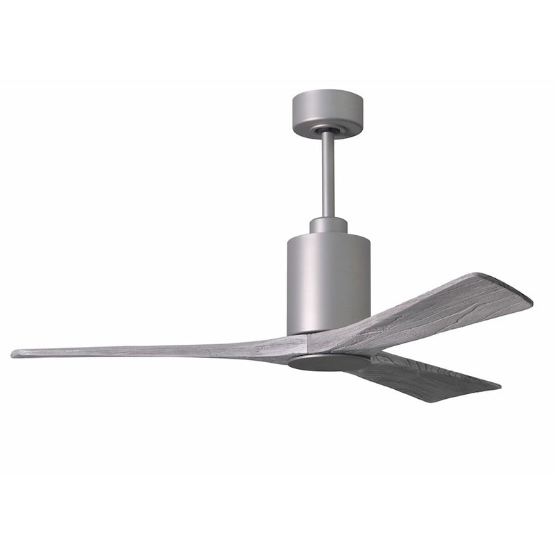 Matthews Fan Patricia 52in 3-Blade Ceiling Fan | Brushed Nickel and Barn Wood Solid Wood Blades | Living Room & Covered Patio | Model PA3-BN-BW-52