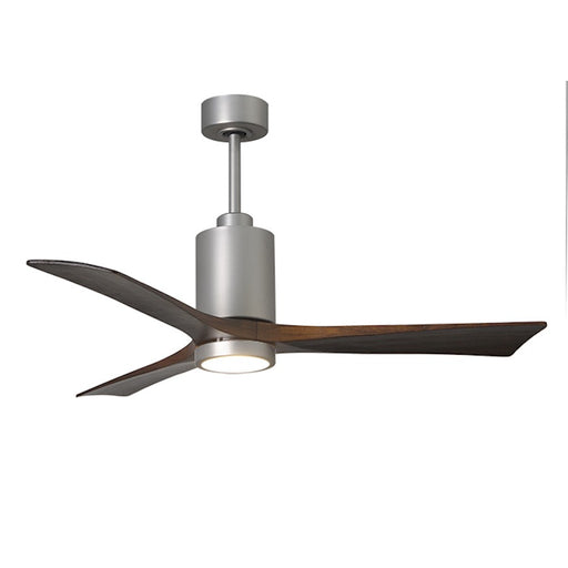 Matthews Fan Patricia 52in 3-Blade Ceiling Fan | Brushed Nickel and Walnut Solid Wood Blades | Living Room & Covered Patio | Model PA3-BN-WA-52